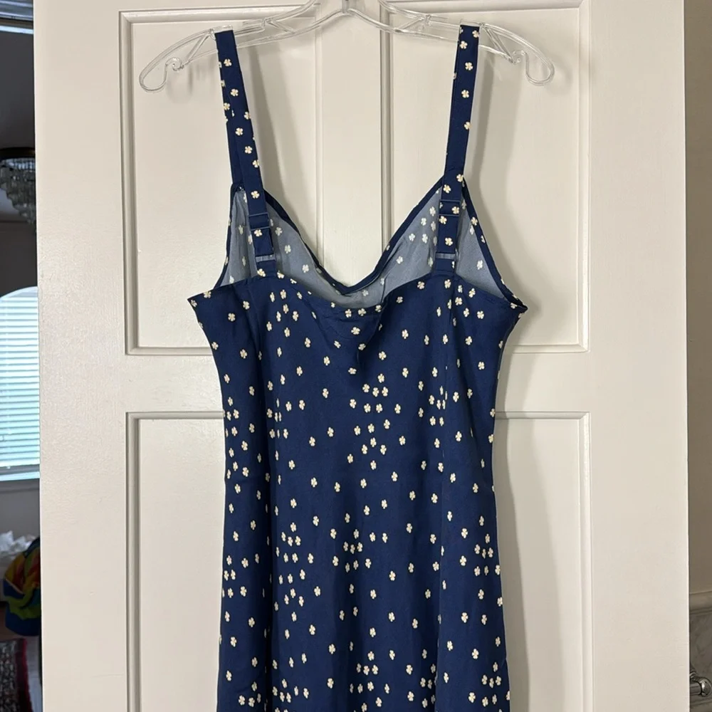 J.Crew Tall Gwyneth V neck cupro blend slip dress in tiny bloom BU120